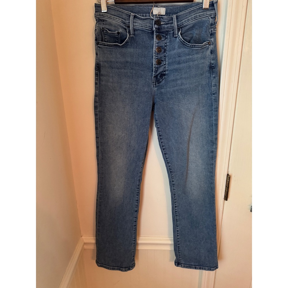 Mother The Pixie Insider Ankle Jeans Group Bathing Blue Button Fly 28